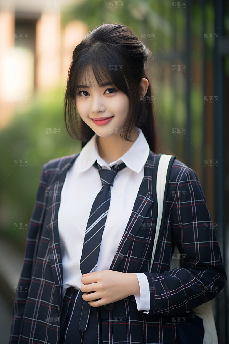 校服人物学生肖像摄影图