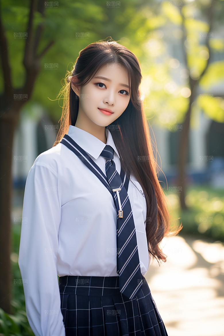 校服人物高清学生摄影图