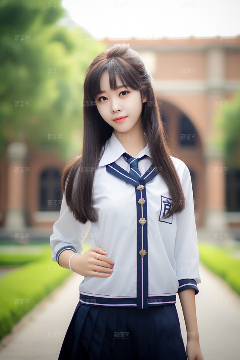 校服人物校园青少年摄影图