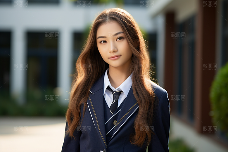 校服人物青春制服摄影图