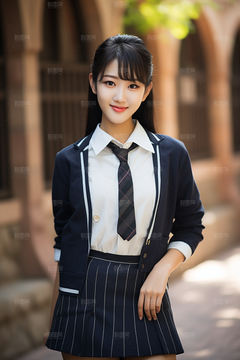 校服人物高中学生摄影图