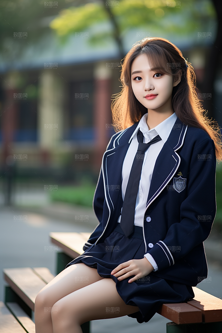 校服人物青少年靓丽摄影图