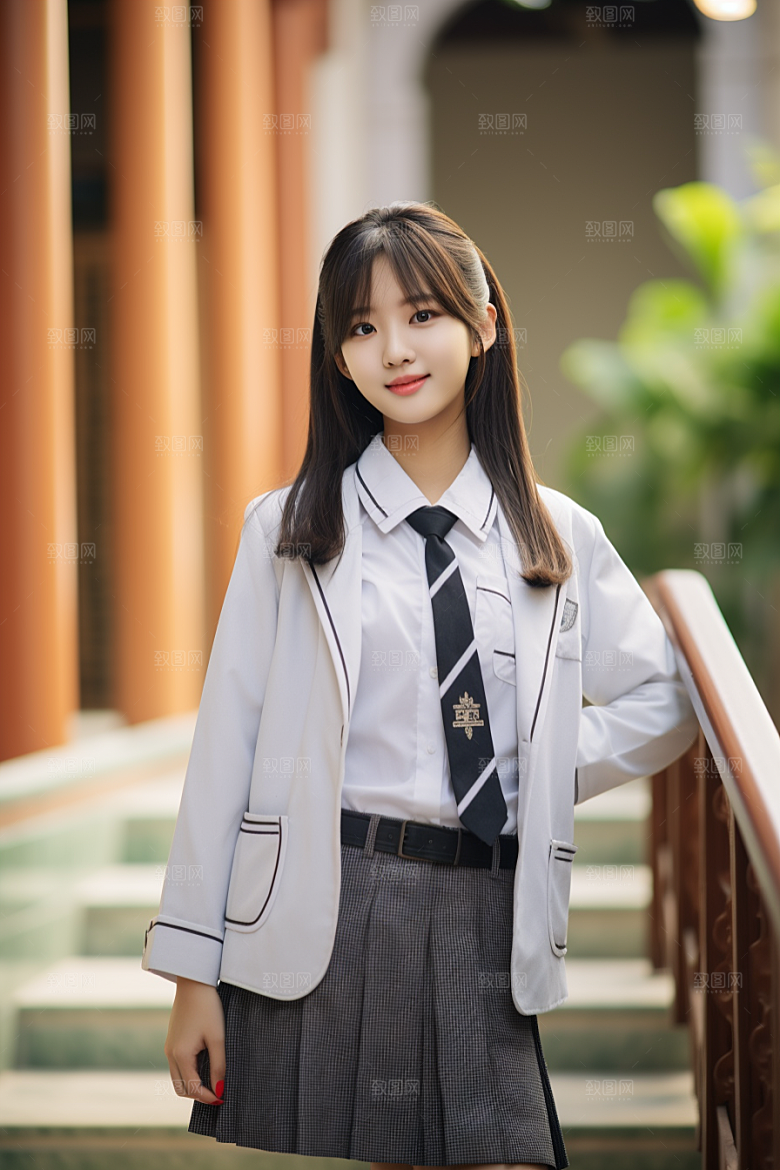 校服人物高中学生摄影图