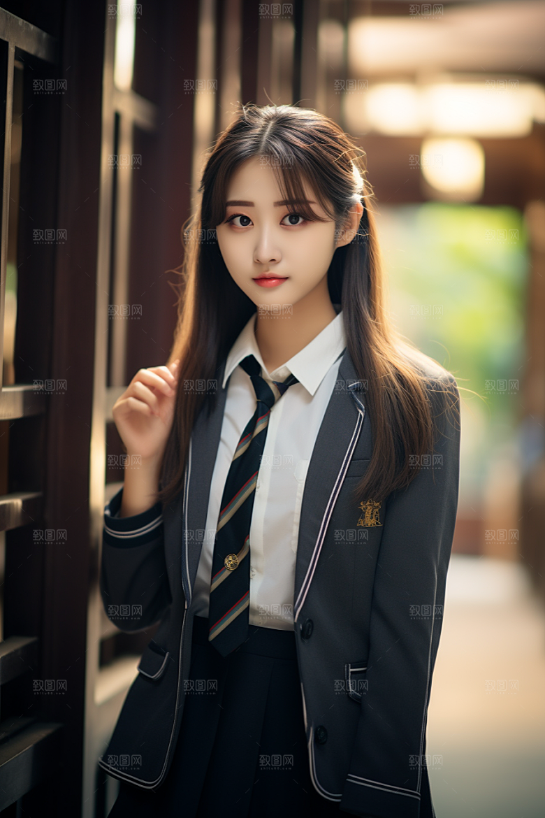 校服人物学生青春摄影图