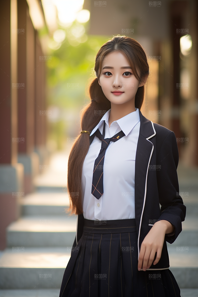 校服人物高中肖像摄影图