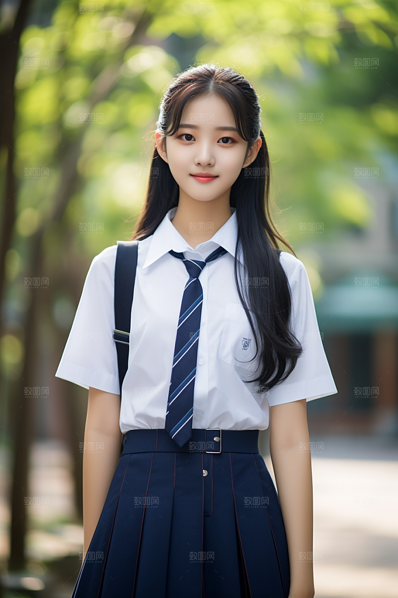 校服人物高清肖像摄影图