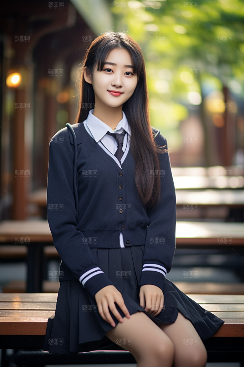 校服人物高中高清摄影图