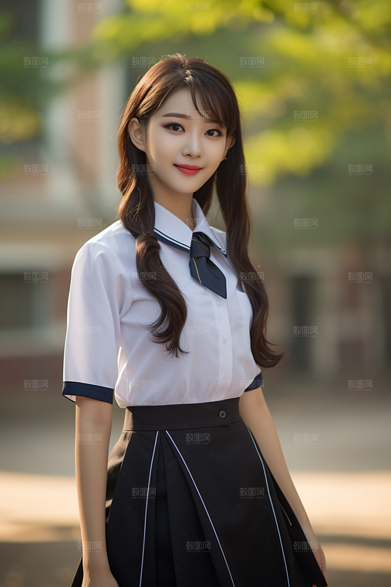 校服人物制服高清摄影图