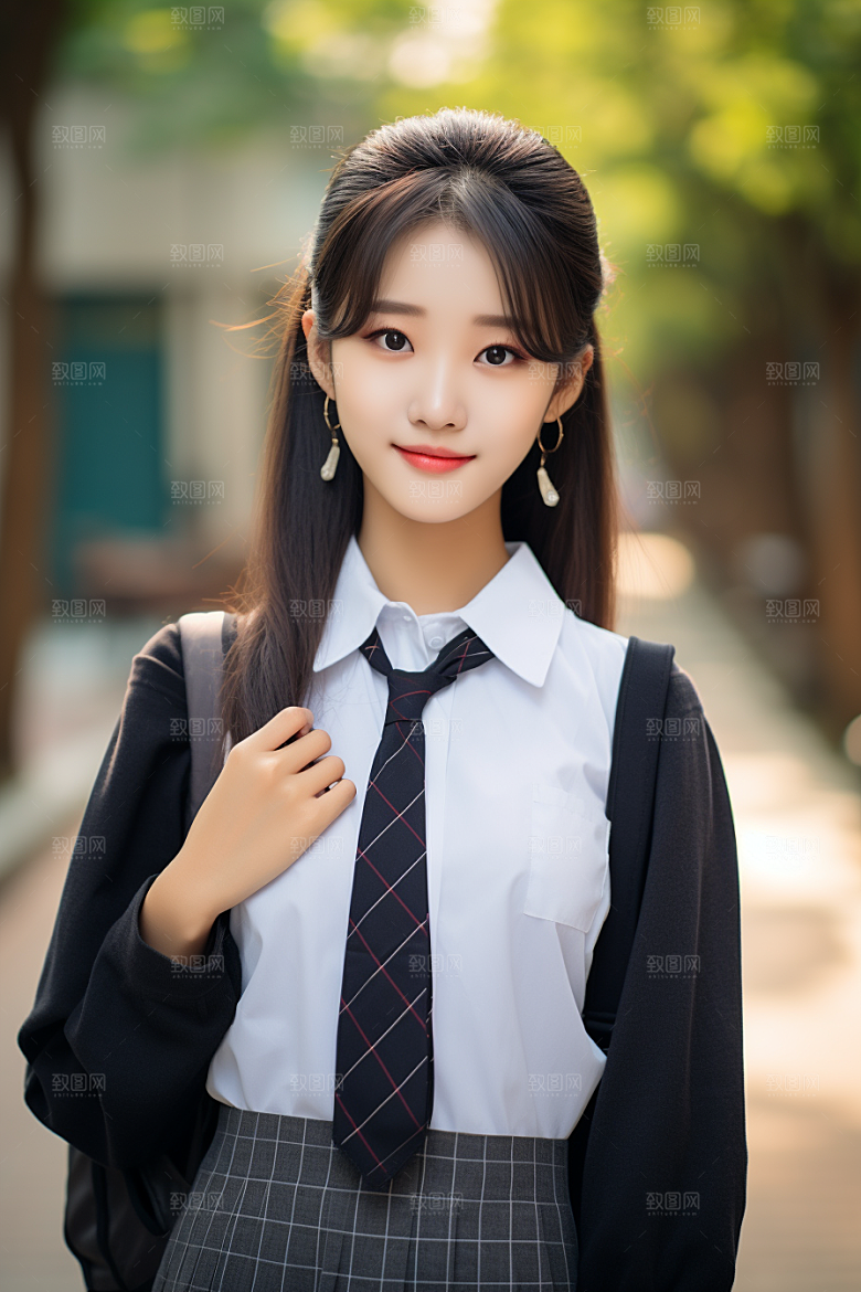 校服人物高中学校摄影图