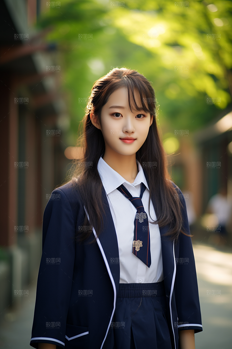 校服人物高清制服摄影图