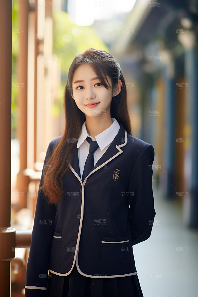 校服人物青春制服摄影图