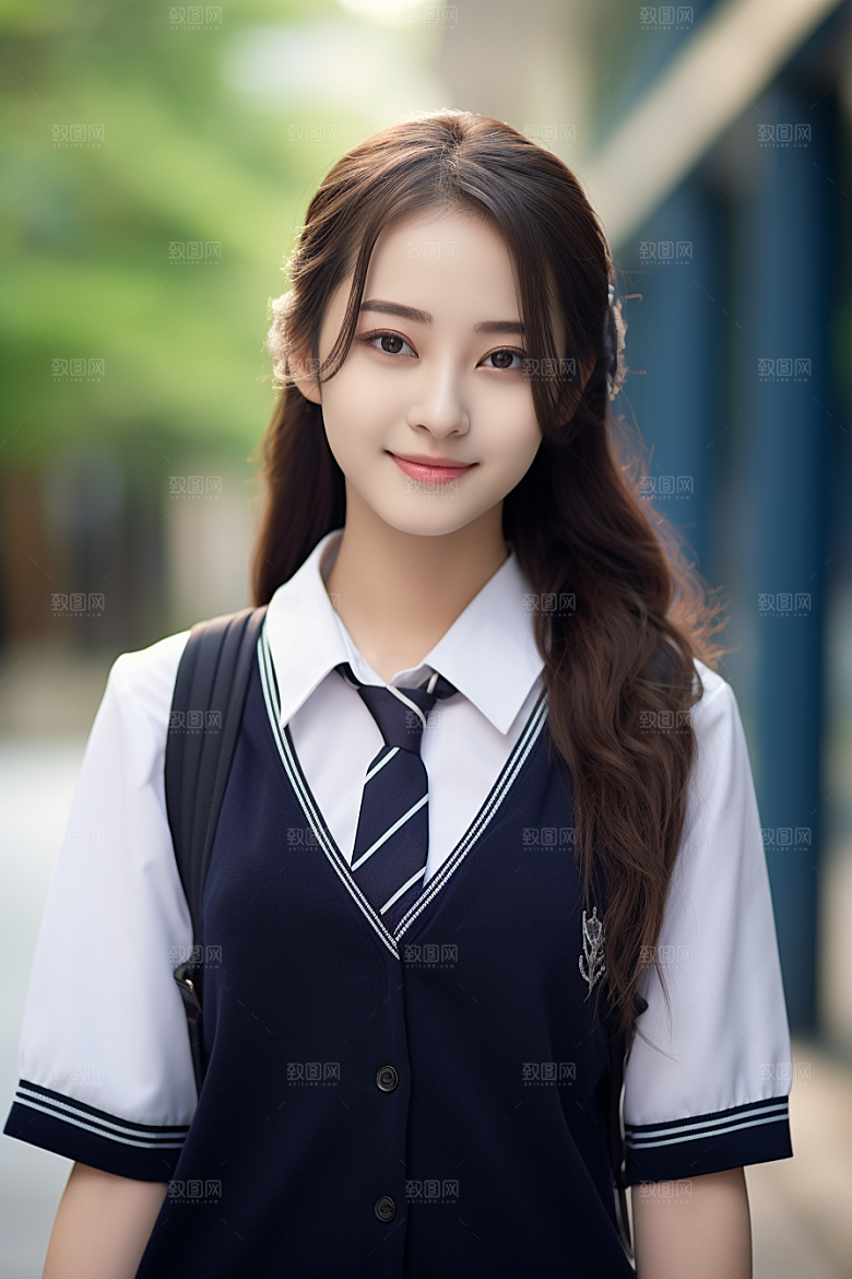 校服人物青春制服摄影图
