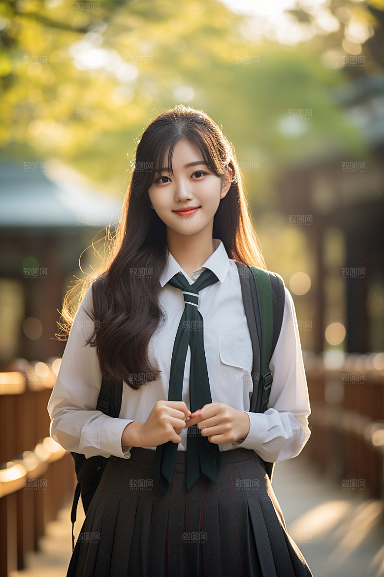 校服人物肖像高清摄影图