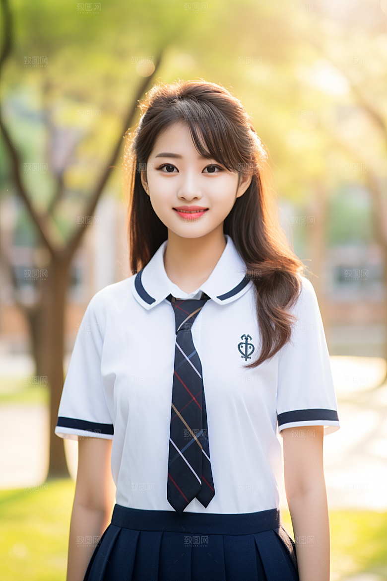 校服人物高中清新摄影图