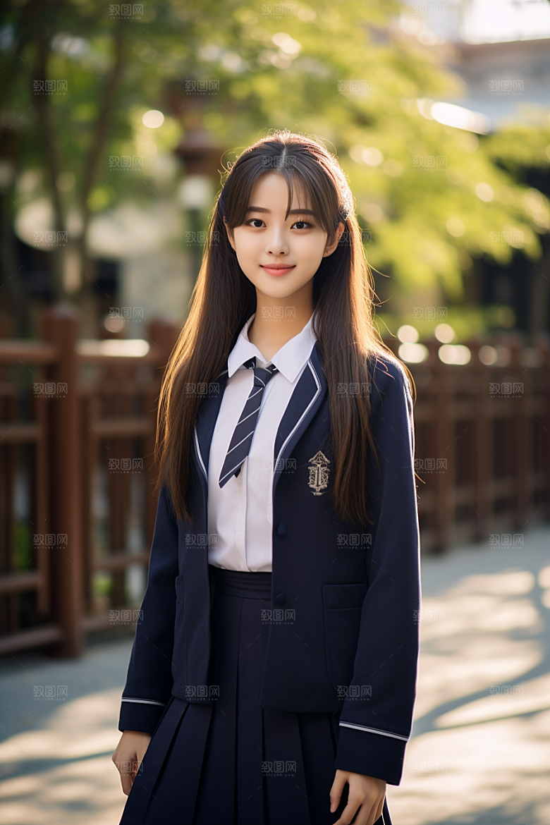 校服人物人像青少年摄影图