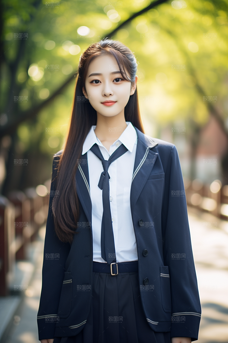校服人物自然校园摄影图