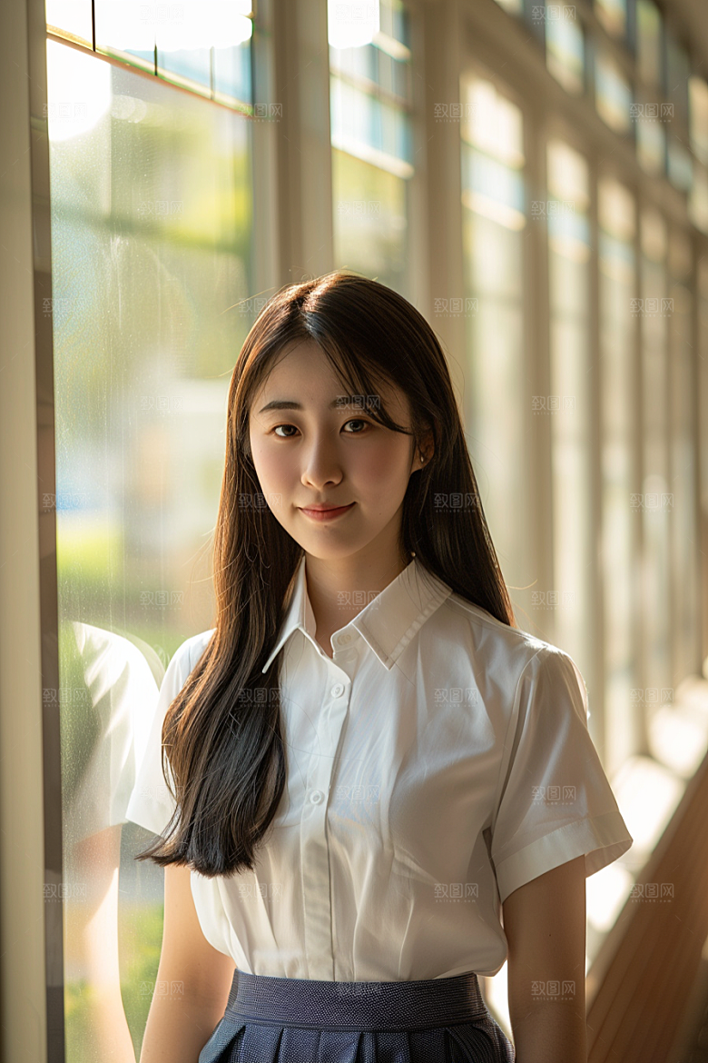 校服人物高中靓丽摄影图