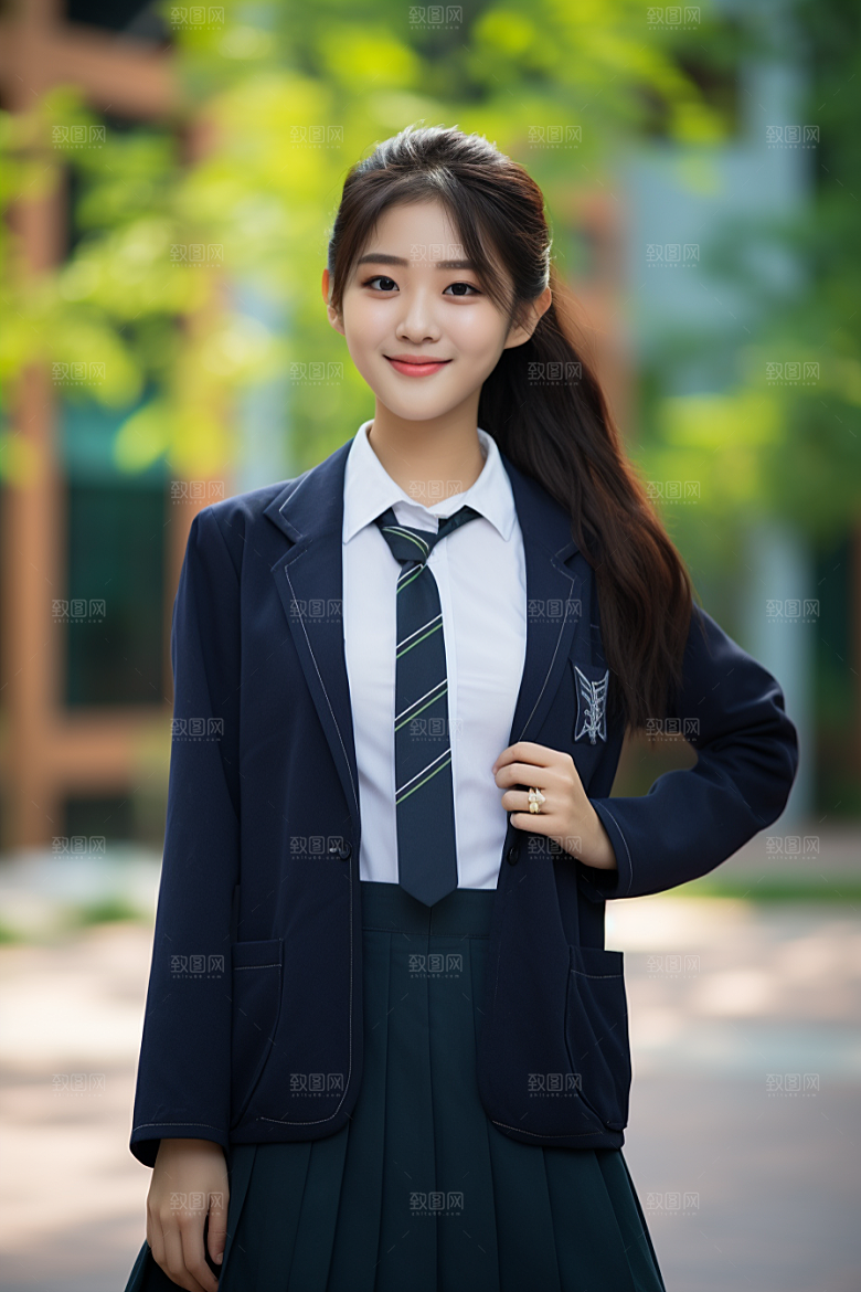 校服人物制服肖像摄影图