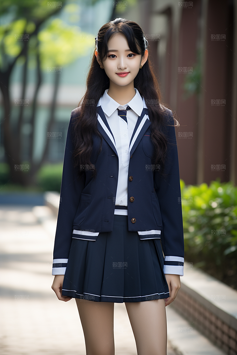 校服人物人像青少年摄影图