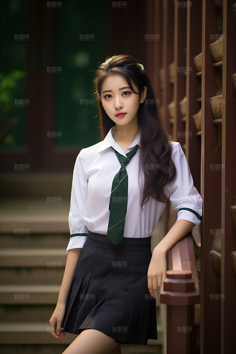 校服人物学校人像摄影图