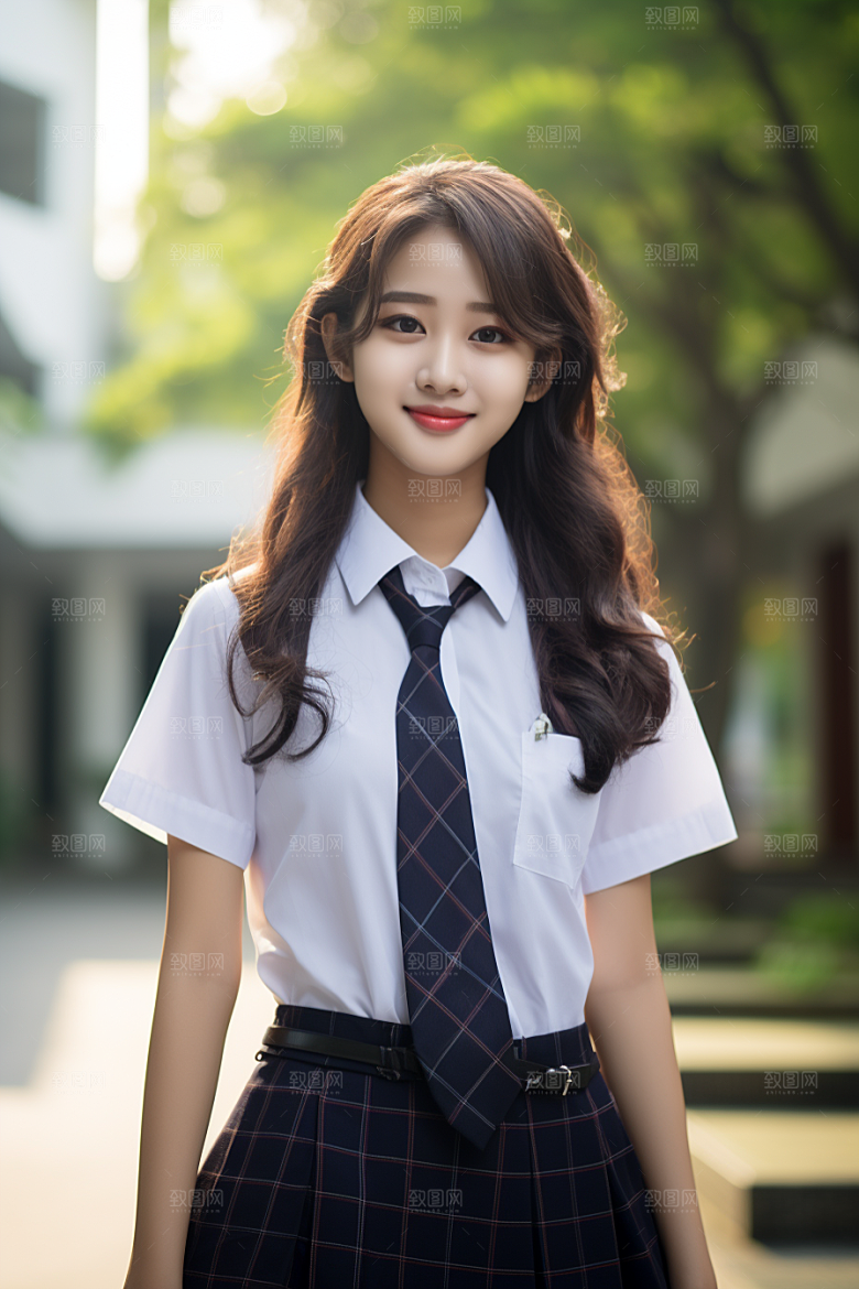校服人物学生高清摄影图