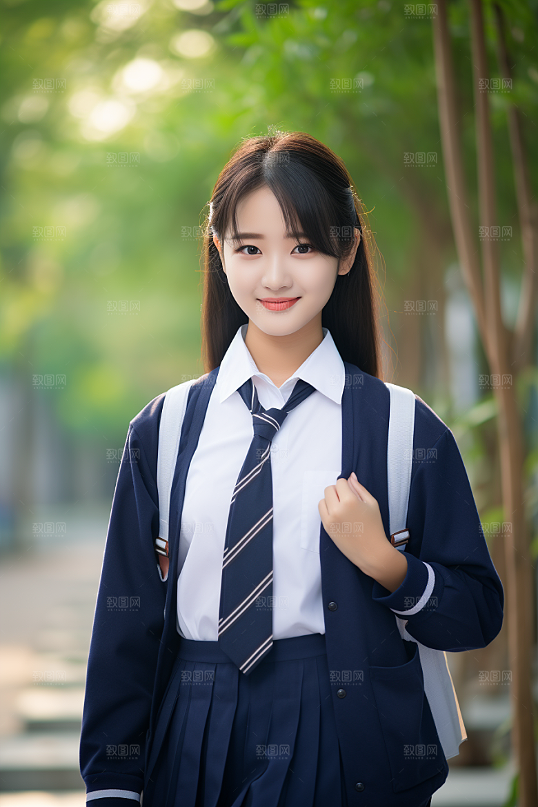 校服人物学校学生摄影图