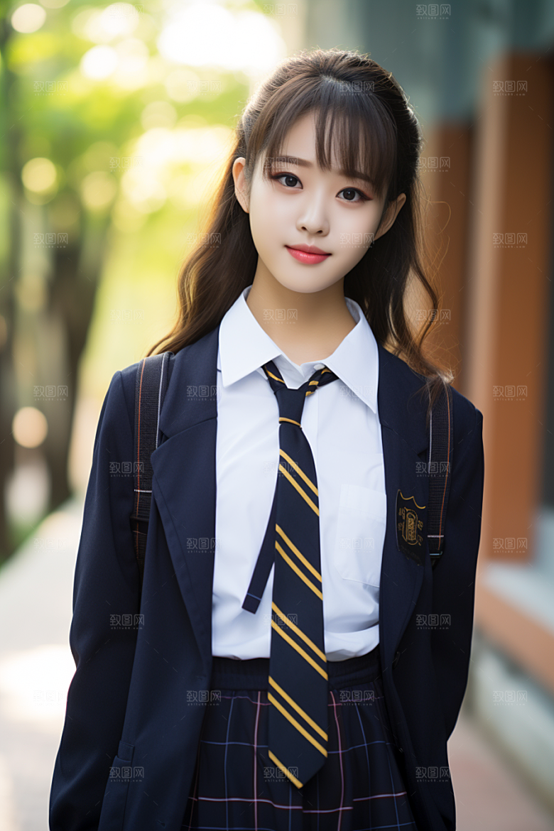 校服人物青春青少年摄影图