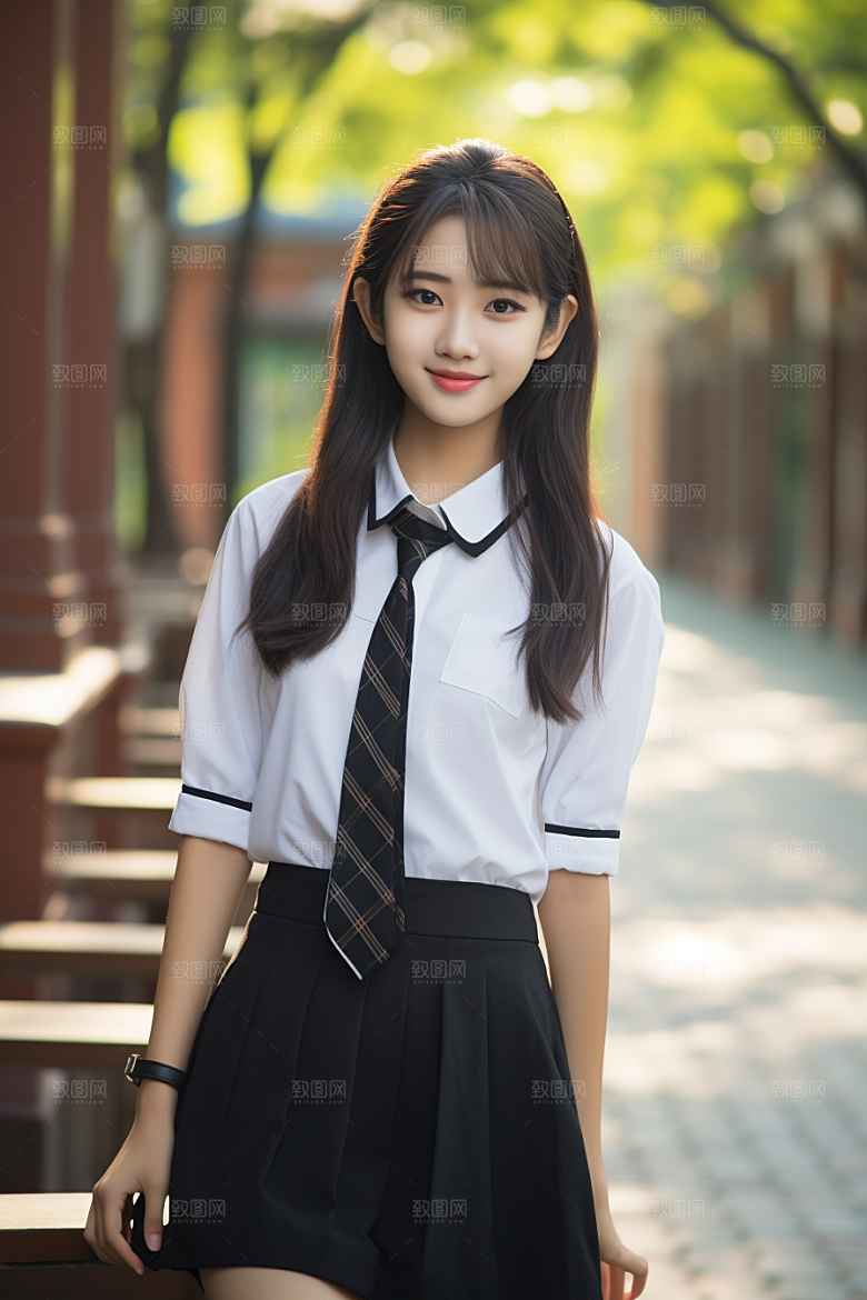 校服人物学校学生摄影图