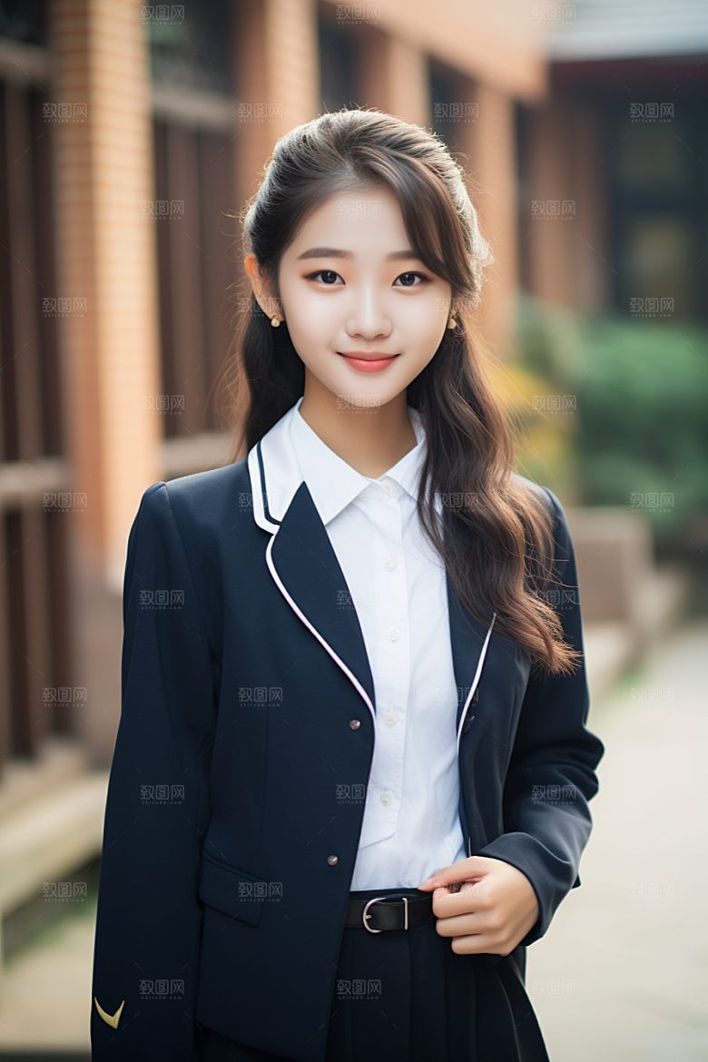 校服人物自然学生摄影图