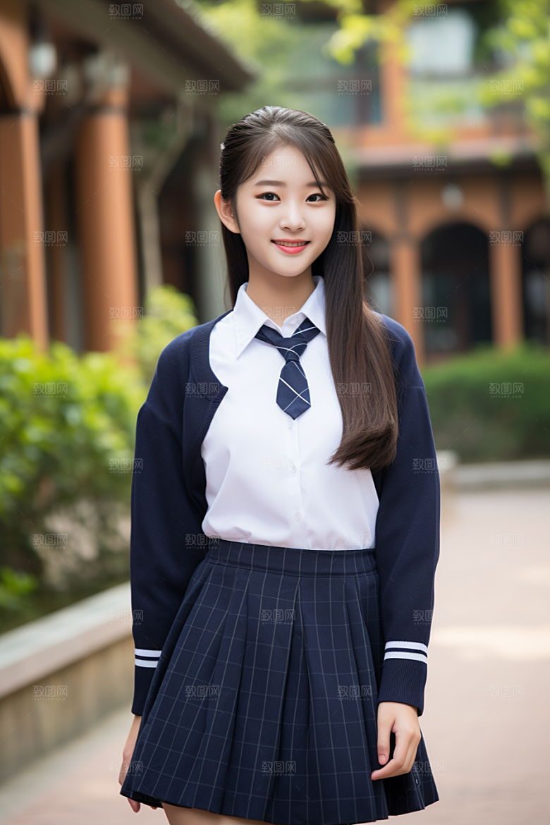 校服人物人像青少年摄影图
