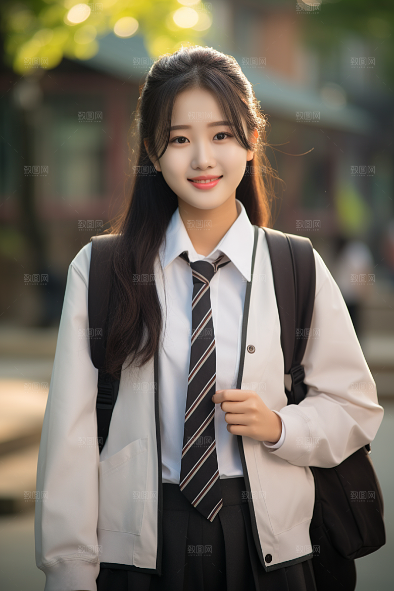 校服人物学校自然摄影图