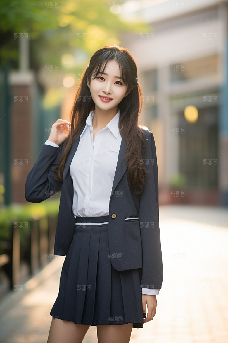 校服人物人像青少年摄影图