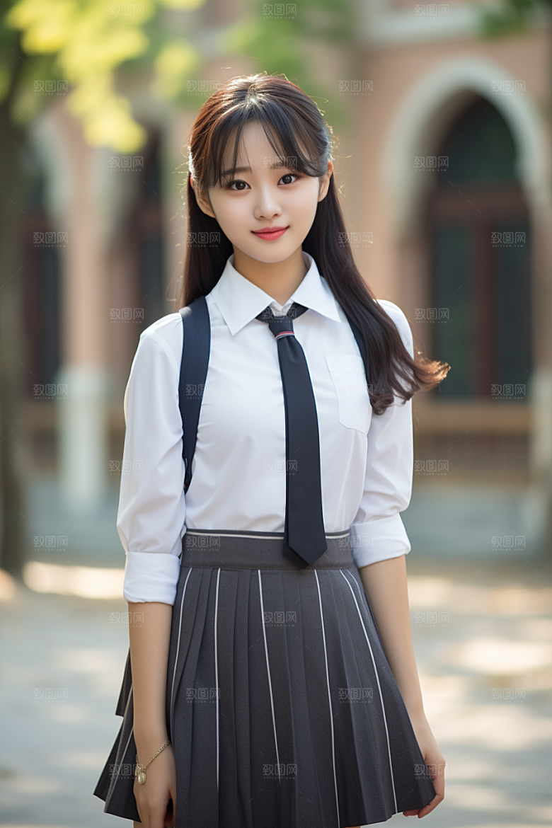 校服人物校园学生摄影图
