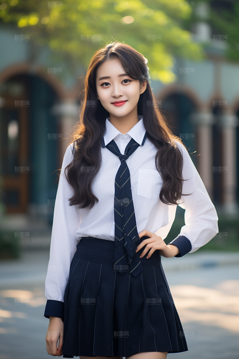校服人物制服人像摄影图
