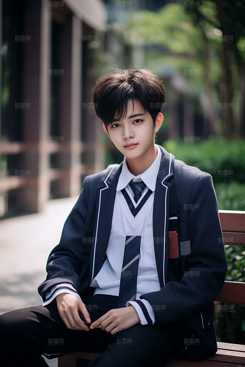 校服人物学生肖像摄影图