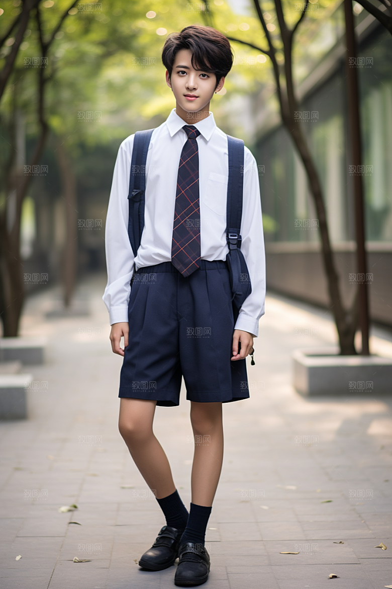 校服人物校园高清摄影图