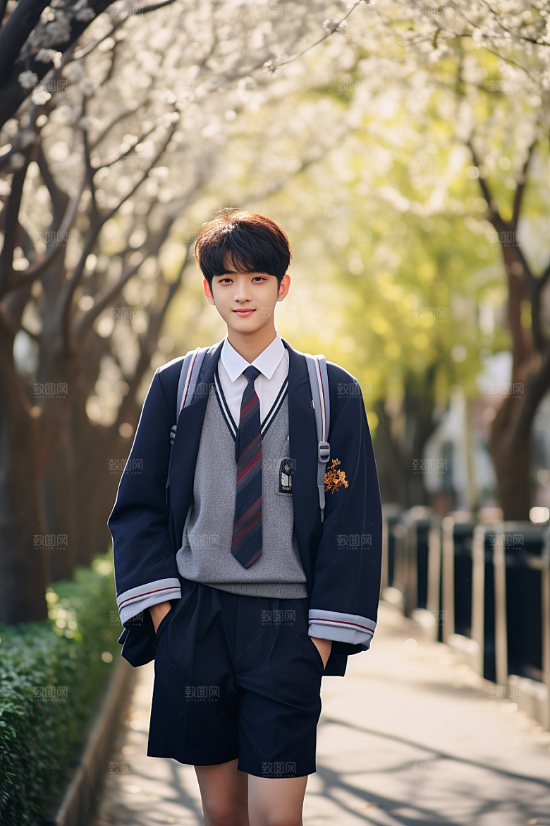 校服人物青少年学生摄影图