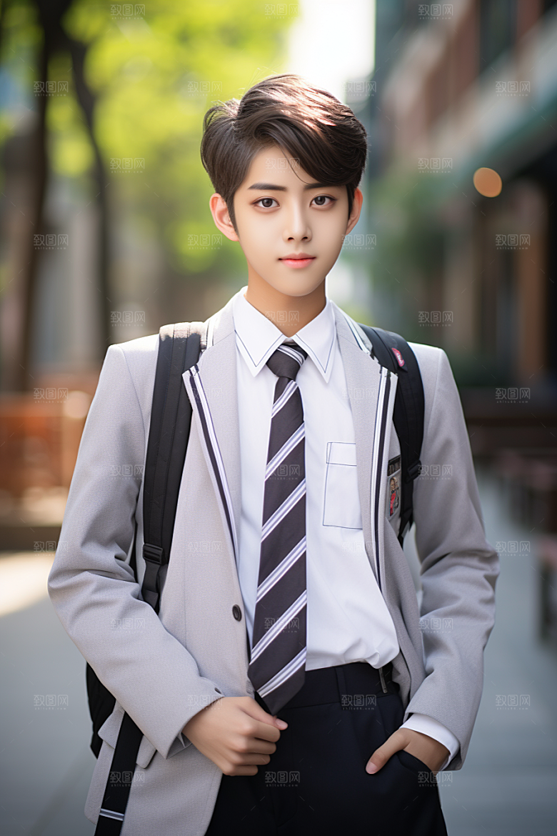 校服人物人像青少年摄影图