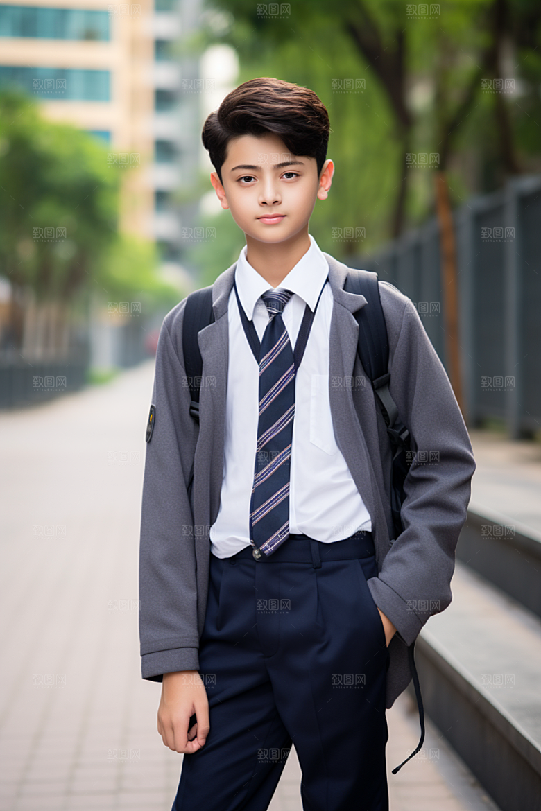 校服人物学生靓丽摄影图