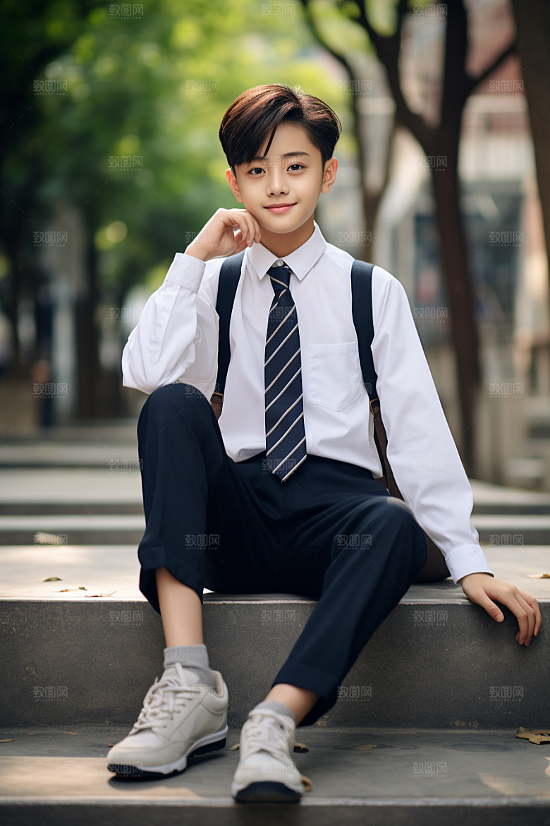 校服人物肖像青少年摄影图