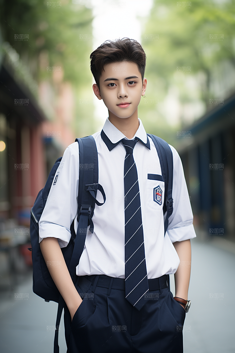 校服人物人像高清摄影图