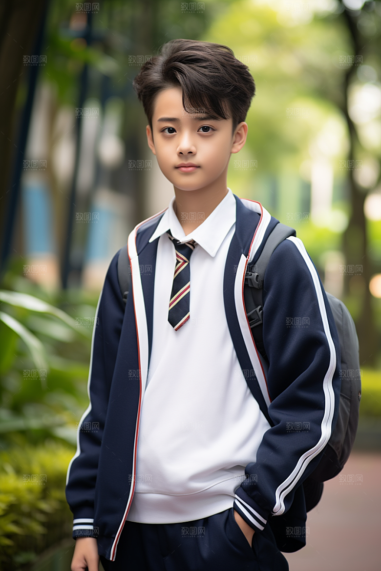校服人物学生高中摄影图