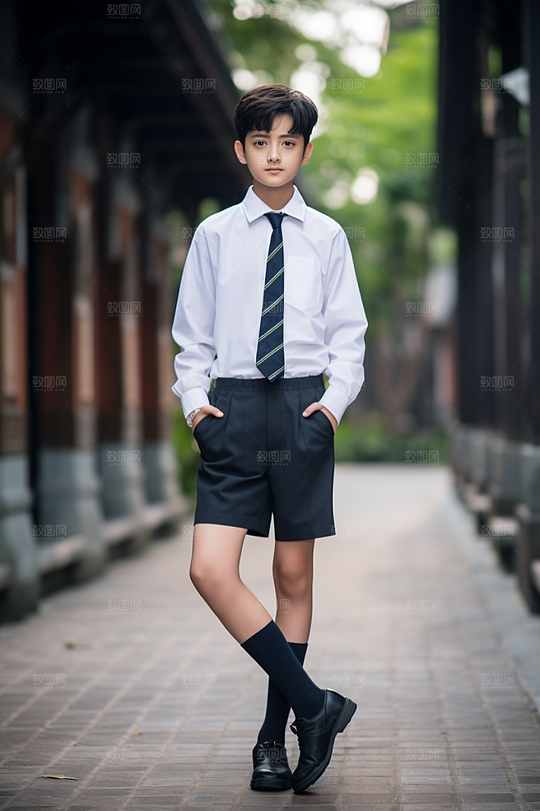 校服人物靓丽人像摄影图