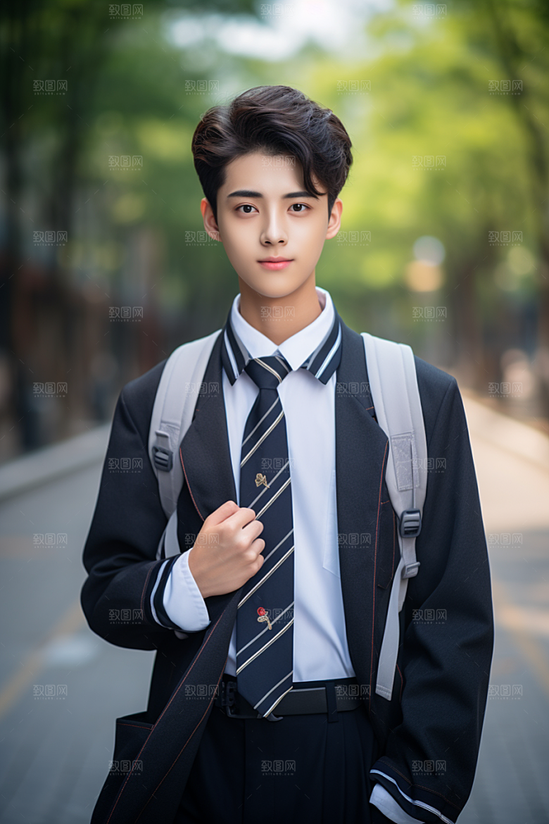 校服人物学生高清摄影图