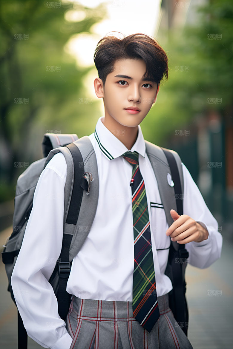 校服人物学校校园摄影图