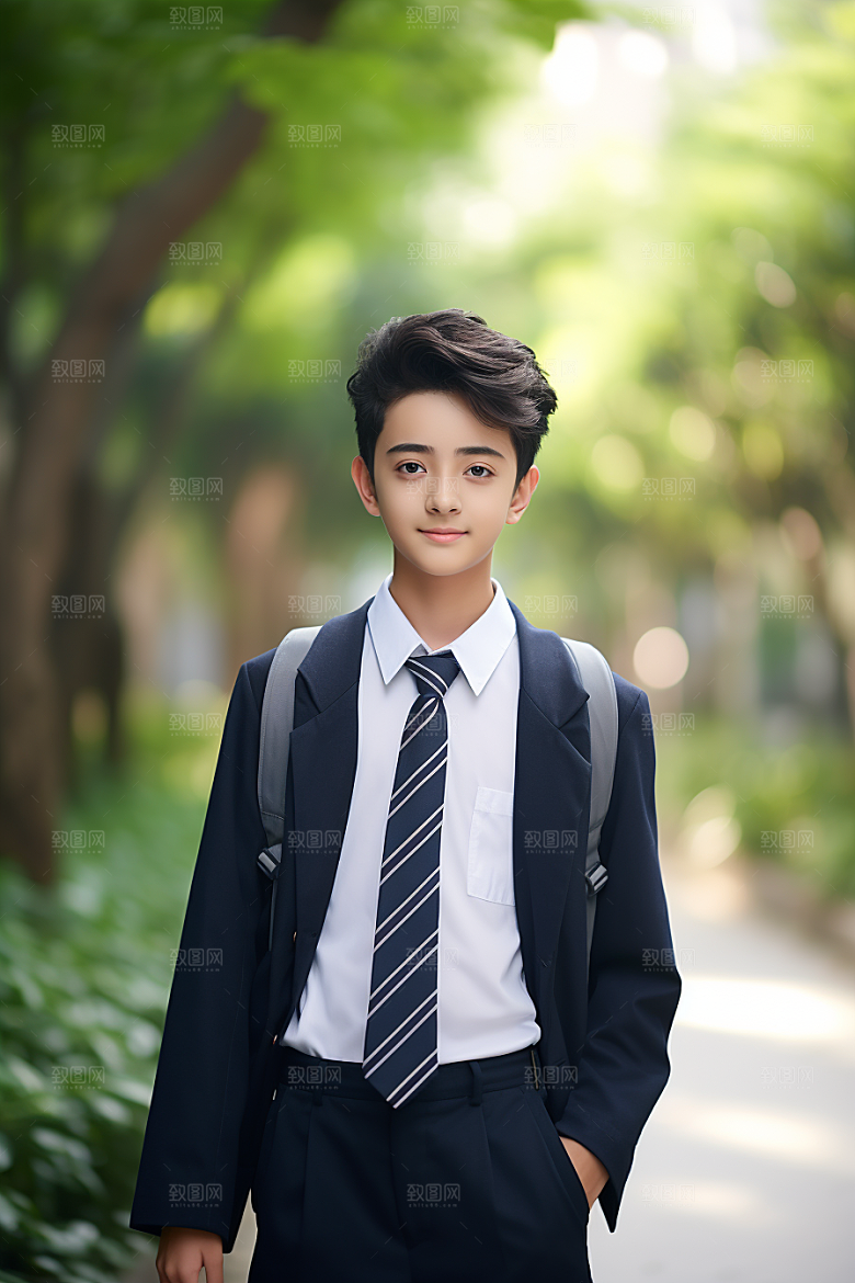 校服人物青少年人像摄影图