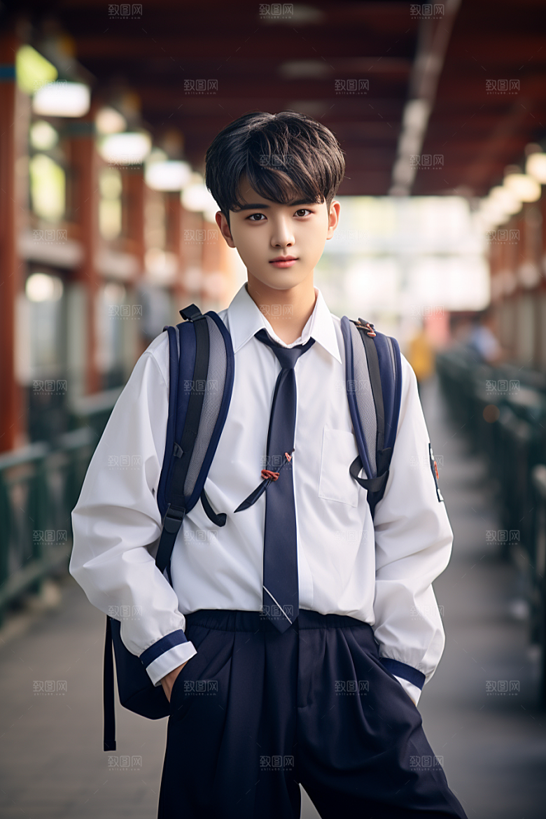 校服人物学校自然摄影图