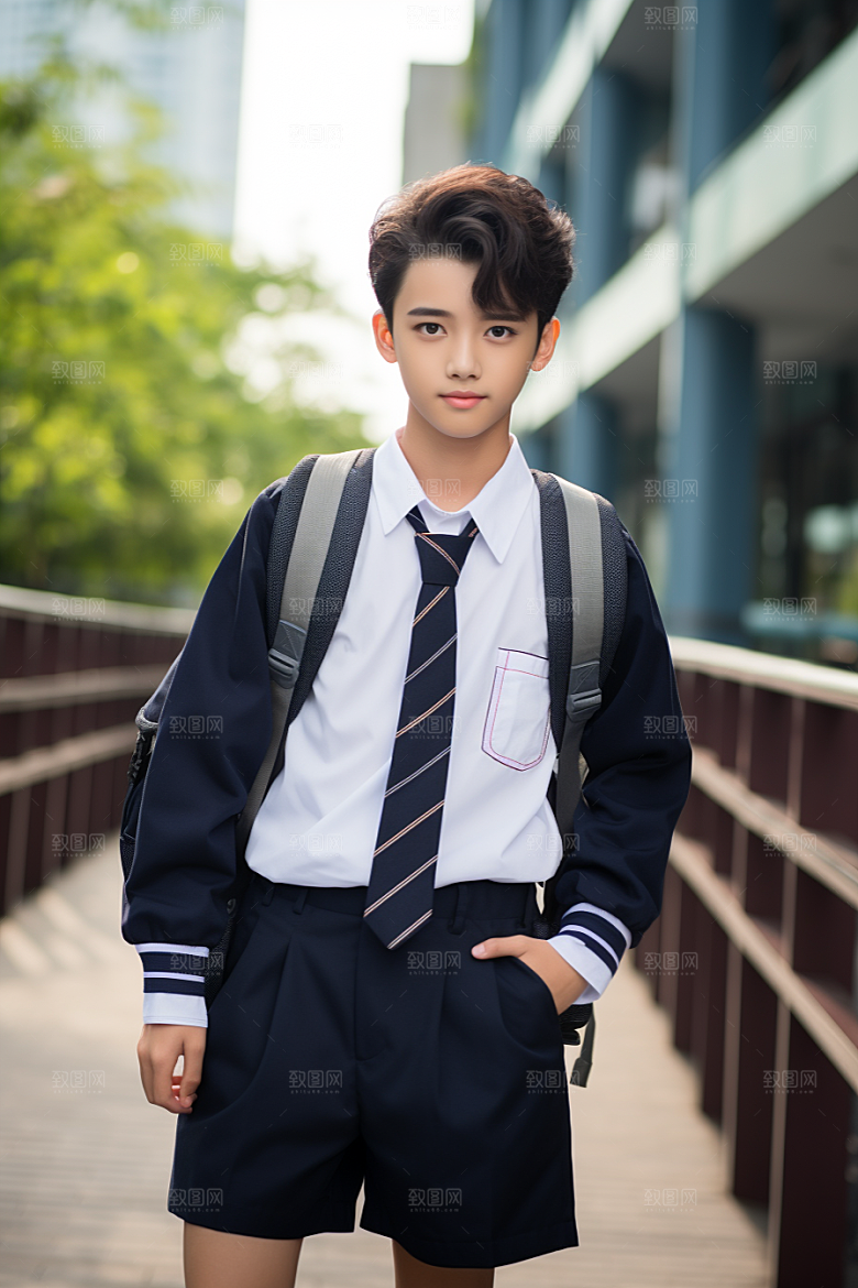 校服人物高中校园摄影图