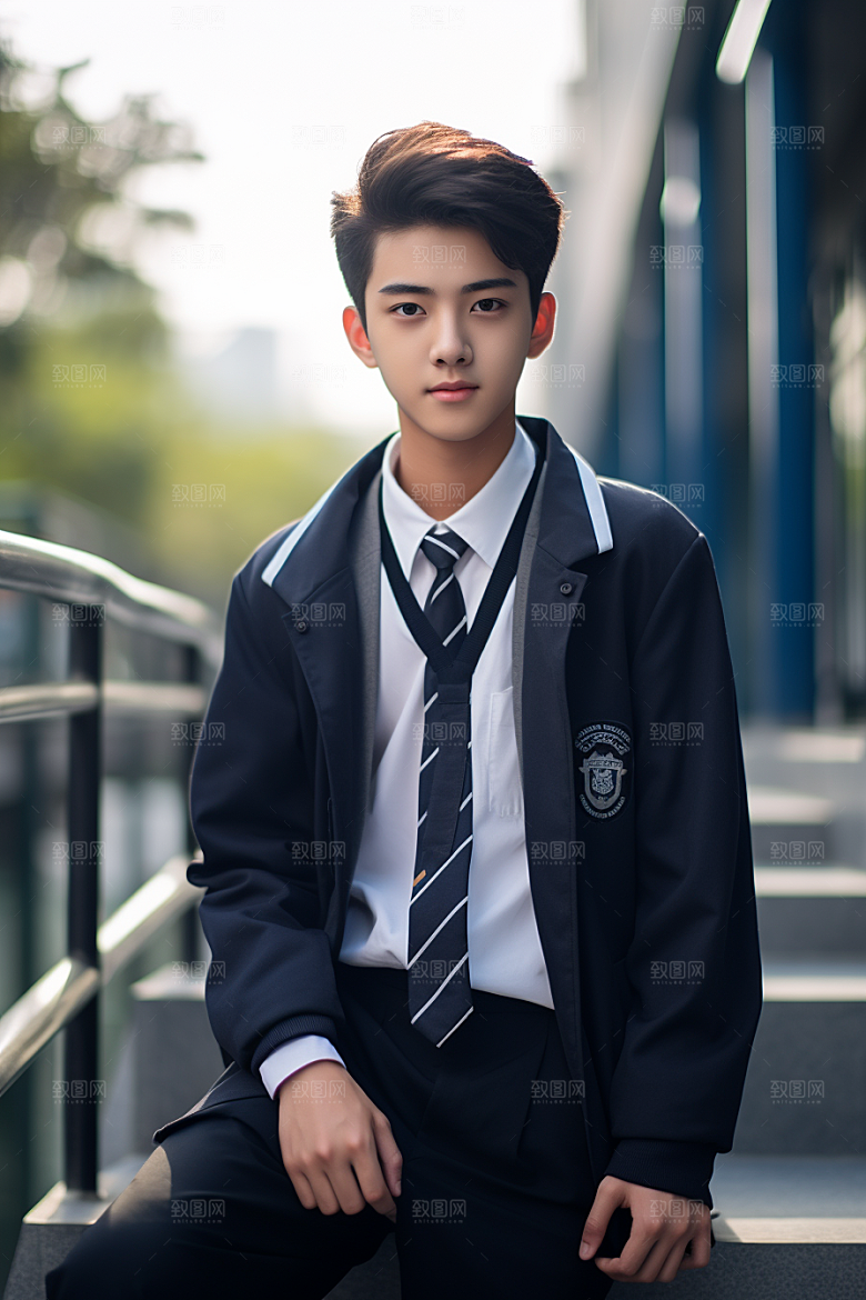 校服人物学生高清摄影图