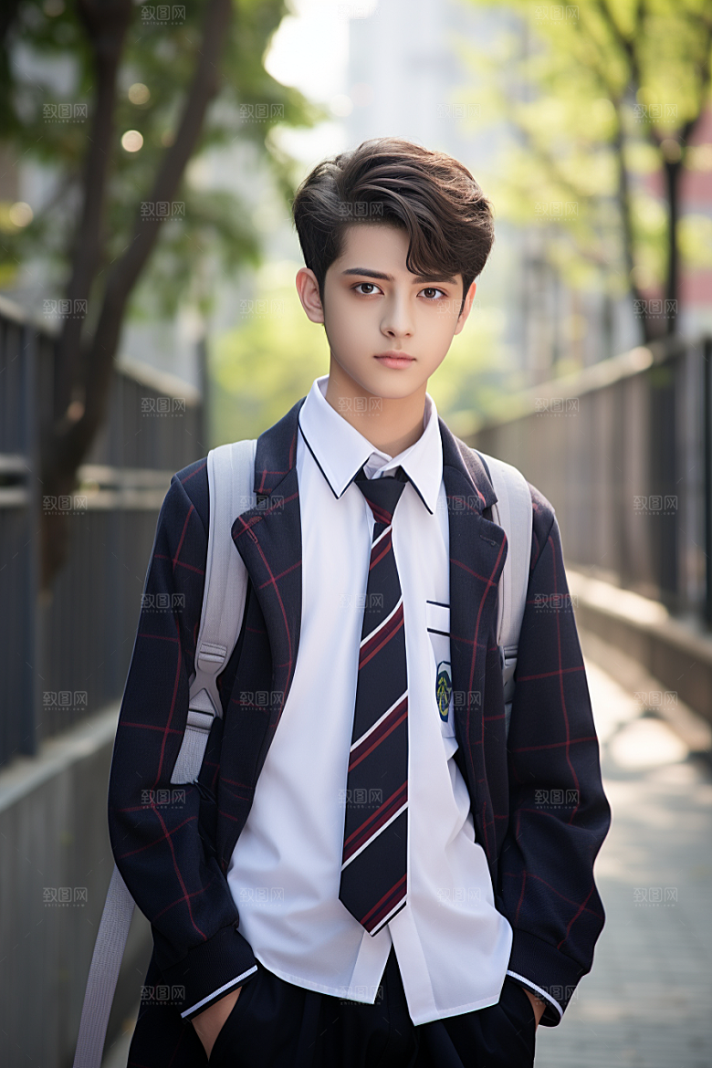 校服人物青少年清新摄影图